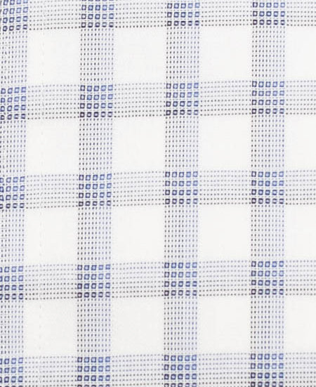 137 TF BD - White Ground Box Plaid Tailored Fit Button Down Collar