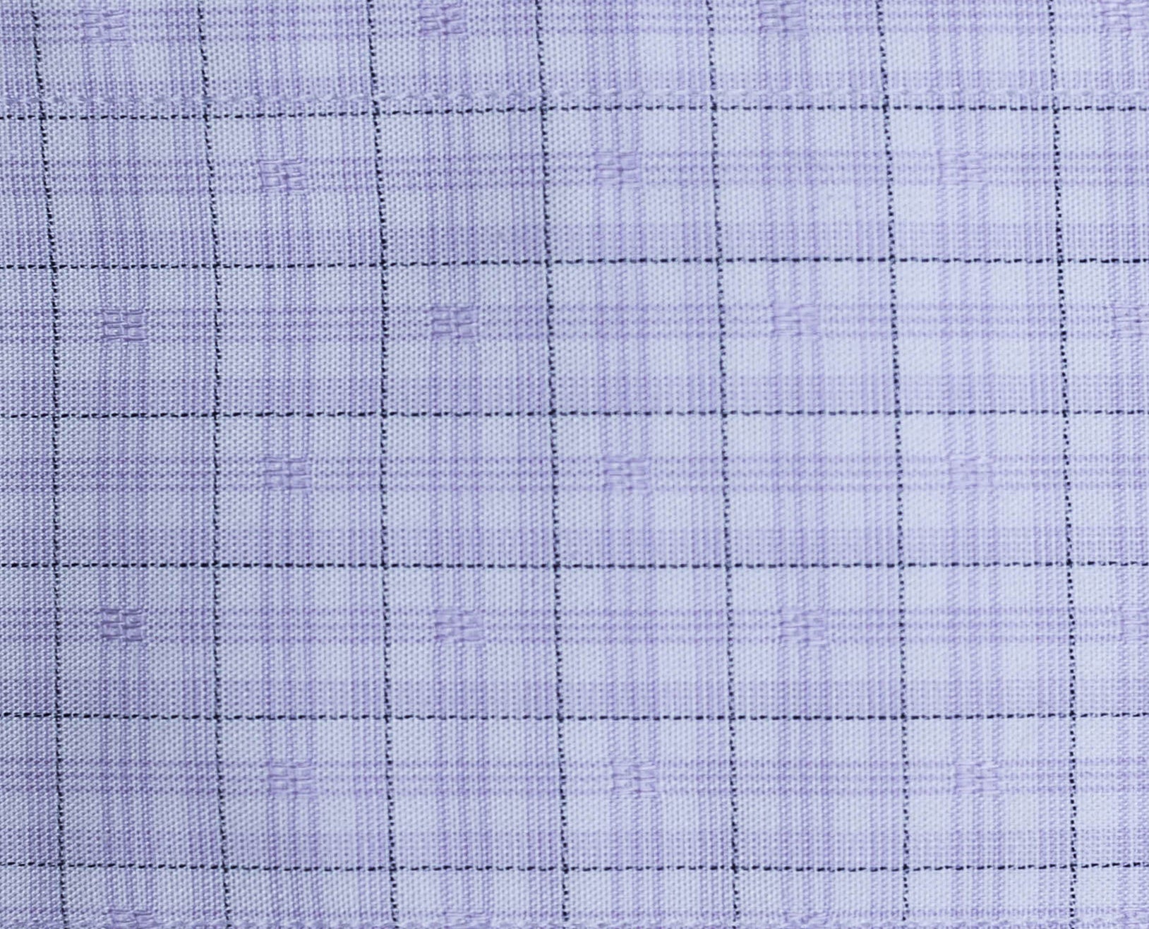 145 TF SC - Lavender Soft Box Windowpane Tailored Fit Spread Collar