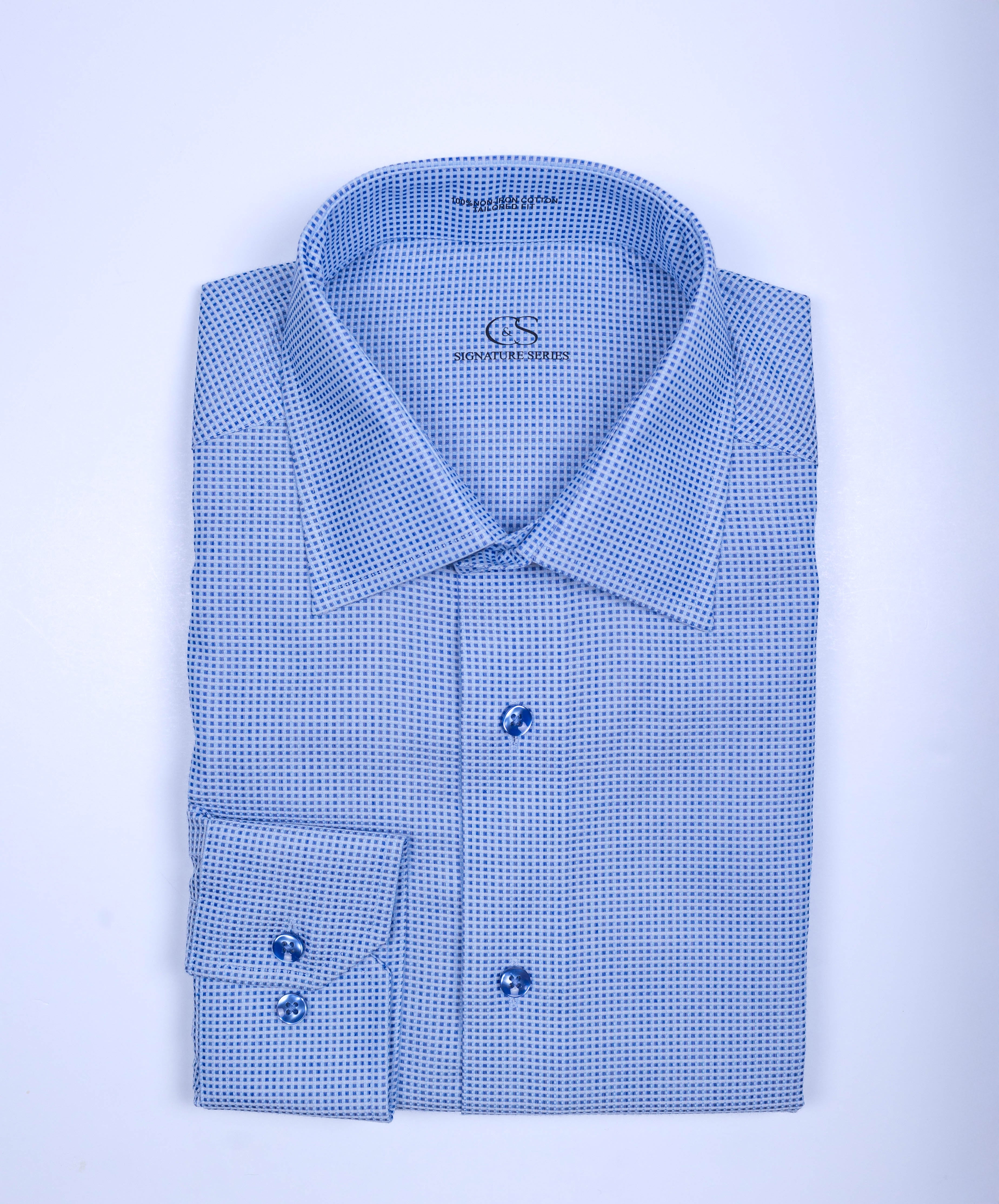 5003 TF SC - TF Electric Blue Geo Dot Spread Collar Signature Series