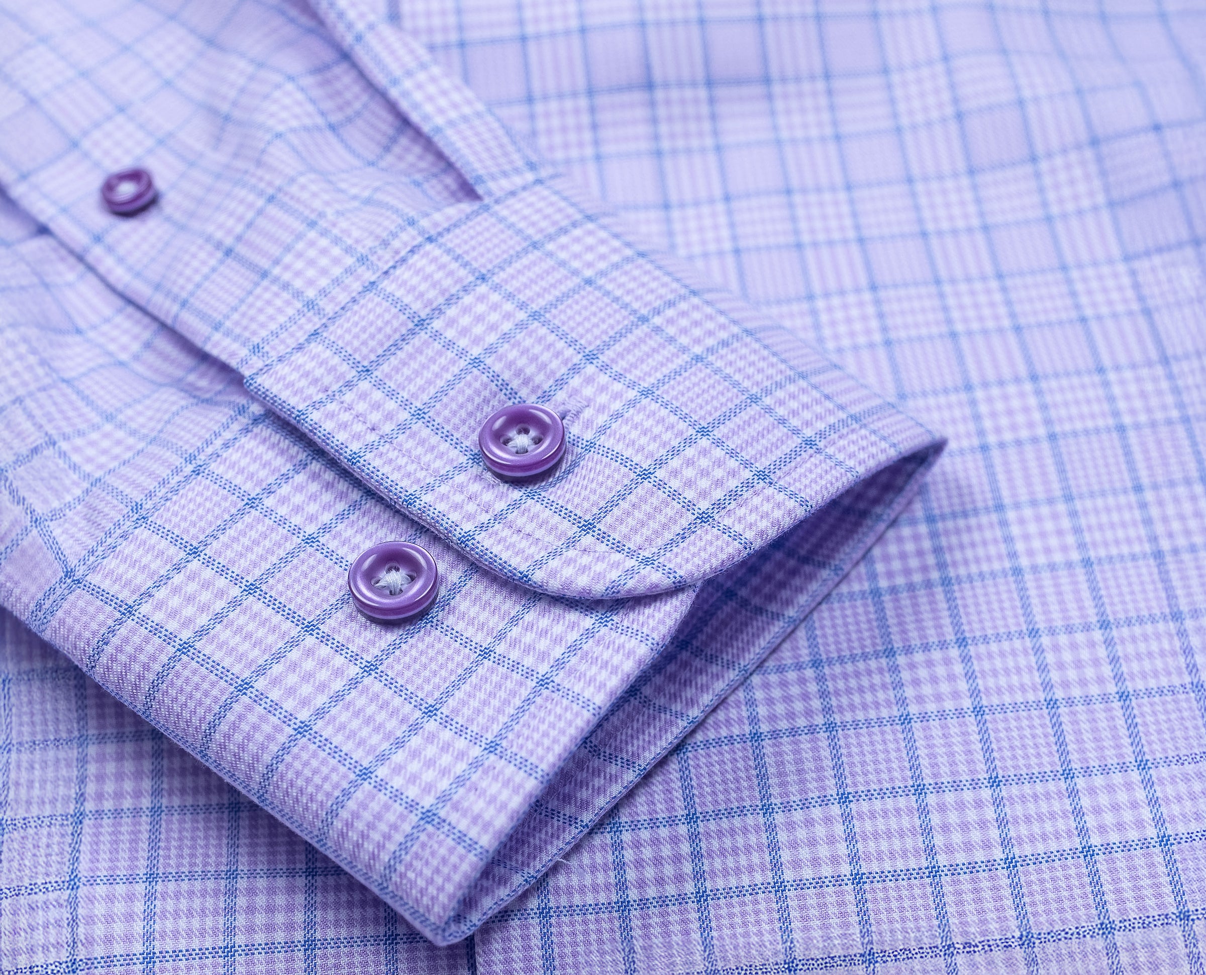 157 TF BD - FF Lavender/Blue Tonal Box Windowpane with Hidden Button ( Arriving Fall 25)