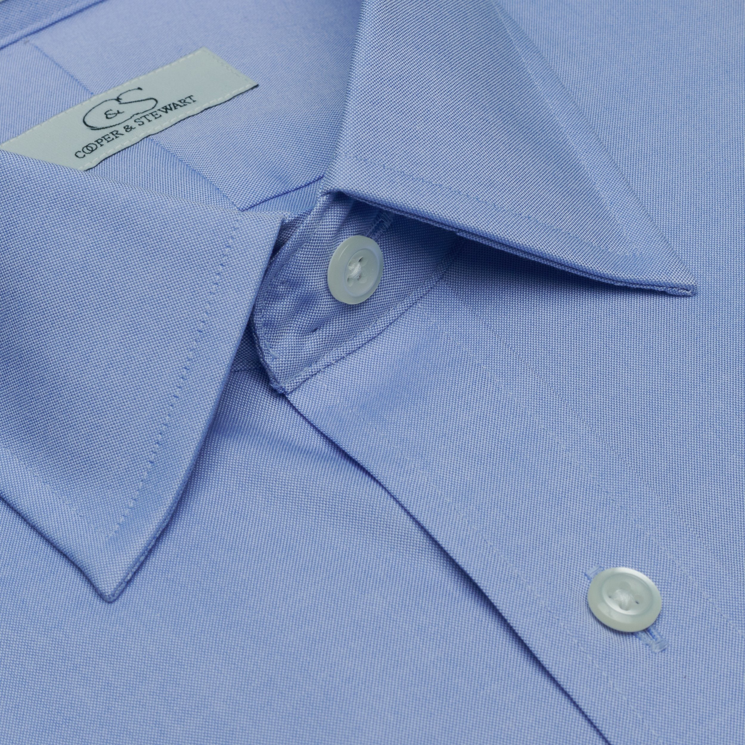 041 TF SC - Stretch Blue Tailored Fit Spread Collar (95/5)