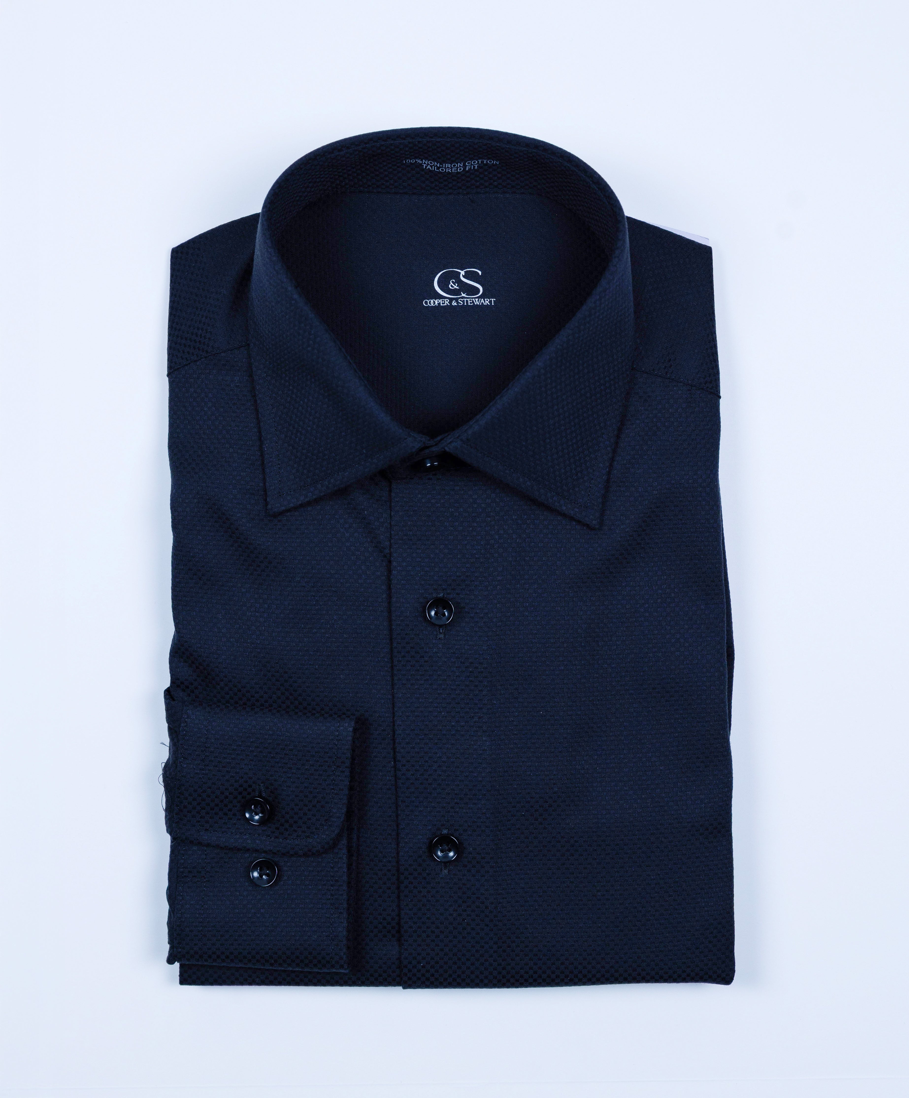 207 TF SC - T-Fit Dobby Neat Solid Black Spread