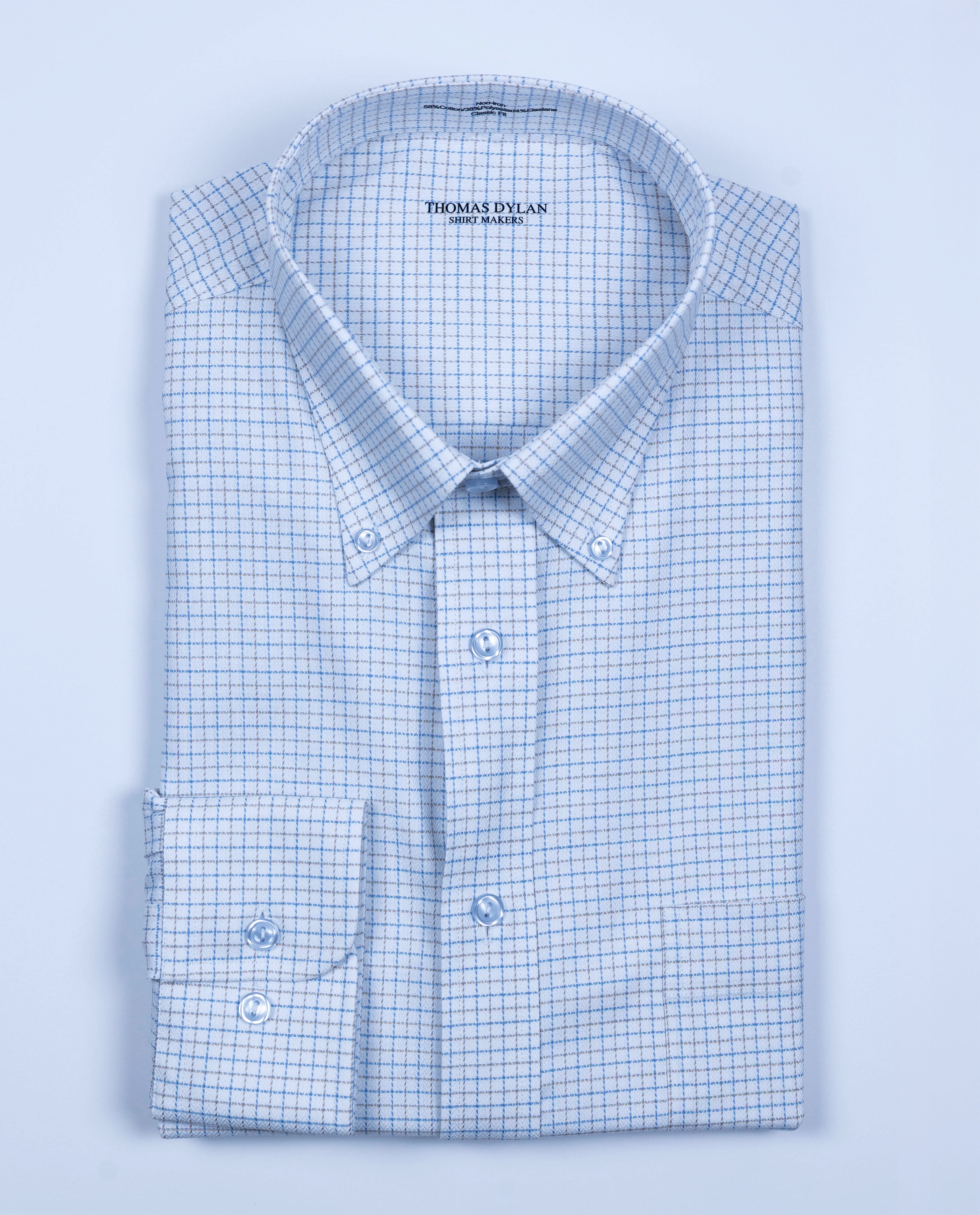 819 TF BD Blue Taupe Bone Tattersall (Fall 2026)