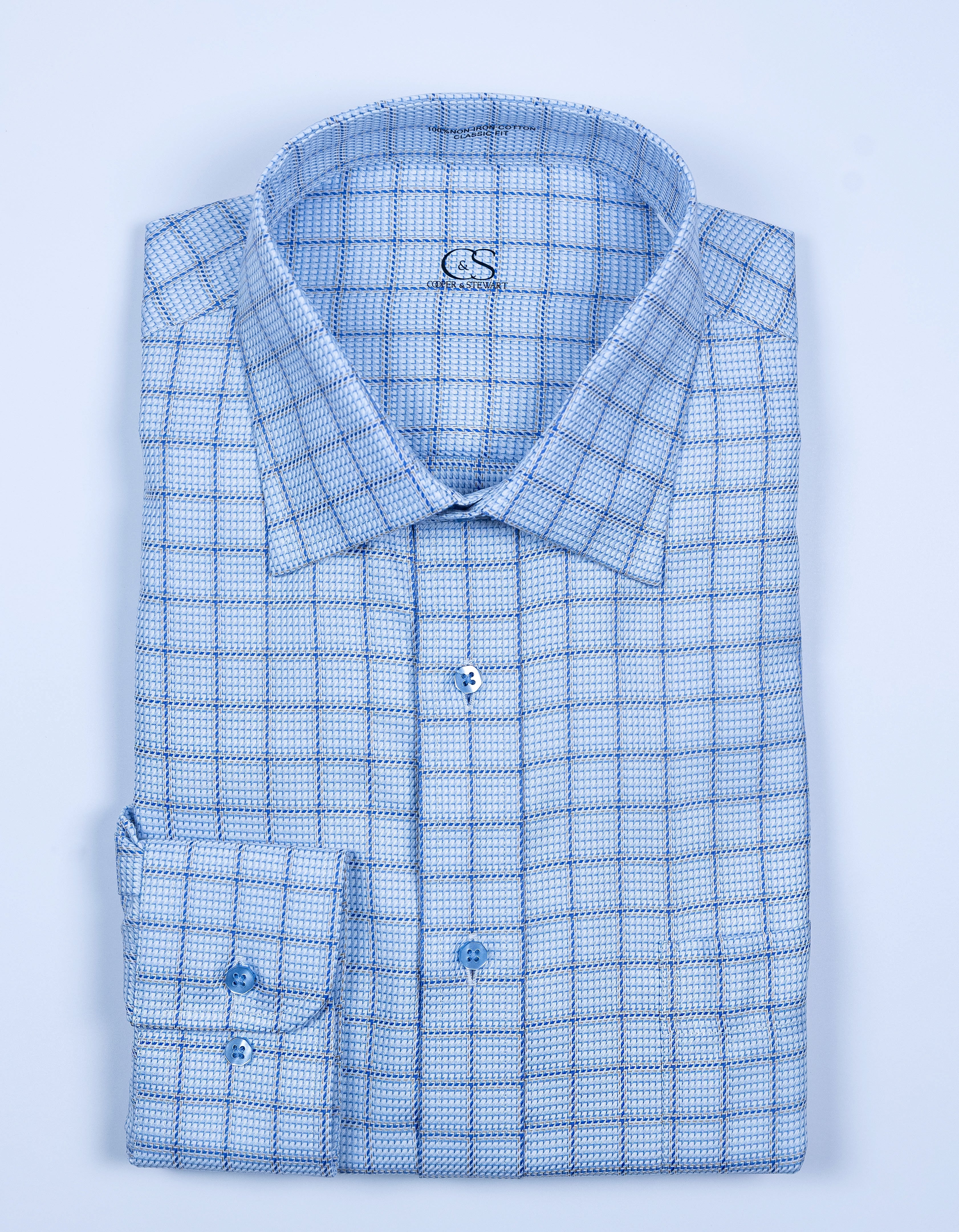 169 CF SC Soft Blue Houndstooth Track Window pane (Fall 2026)