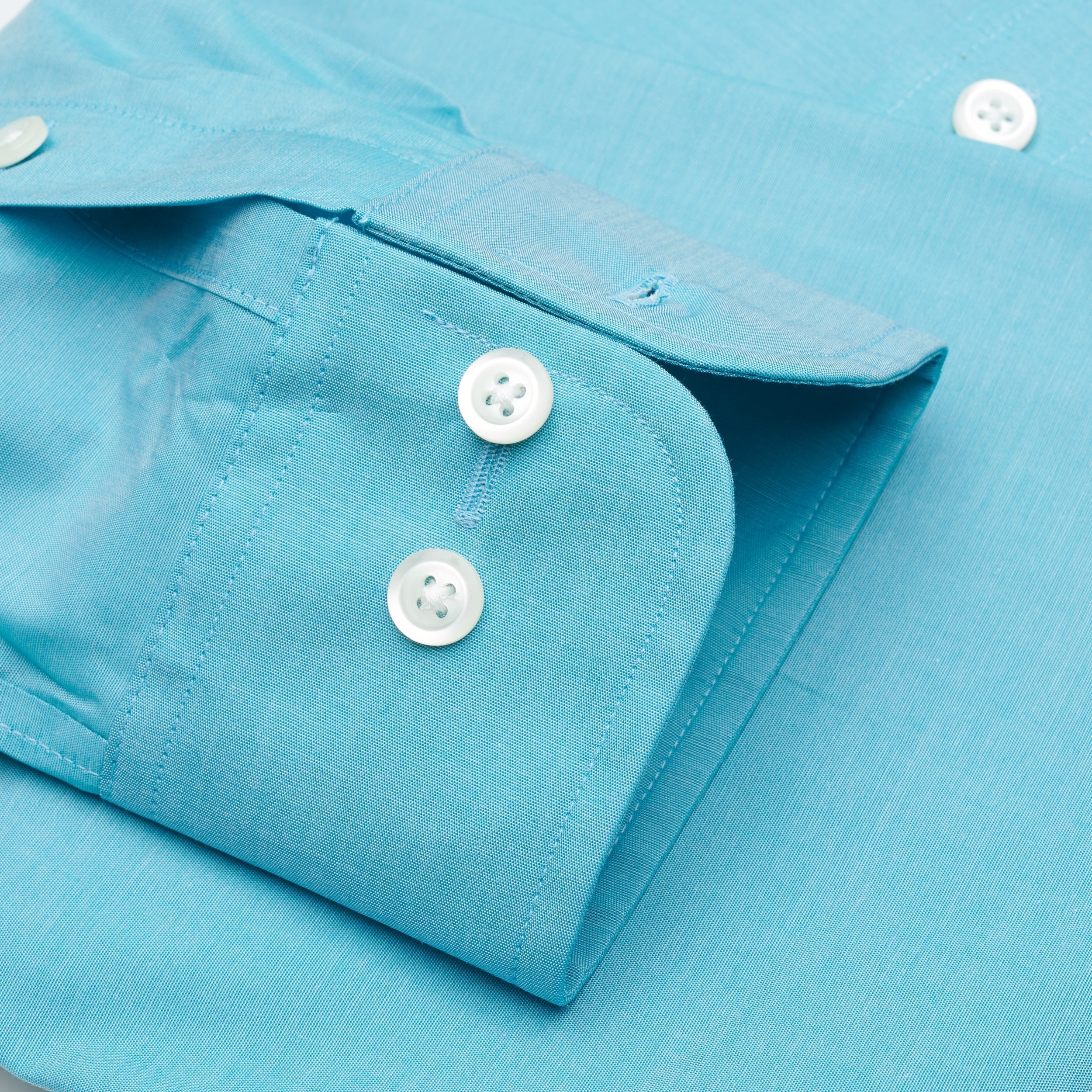 036 TF SC - Stretch Teal Tailored Fit Spread Collar