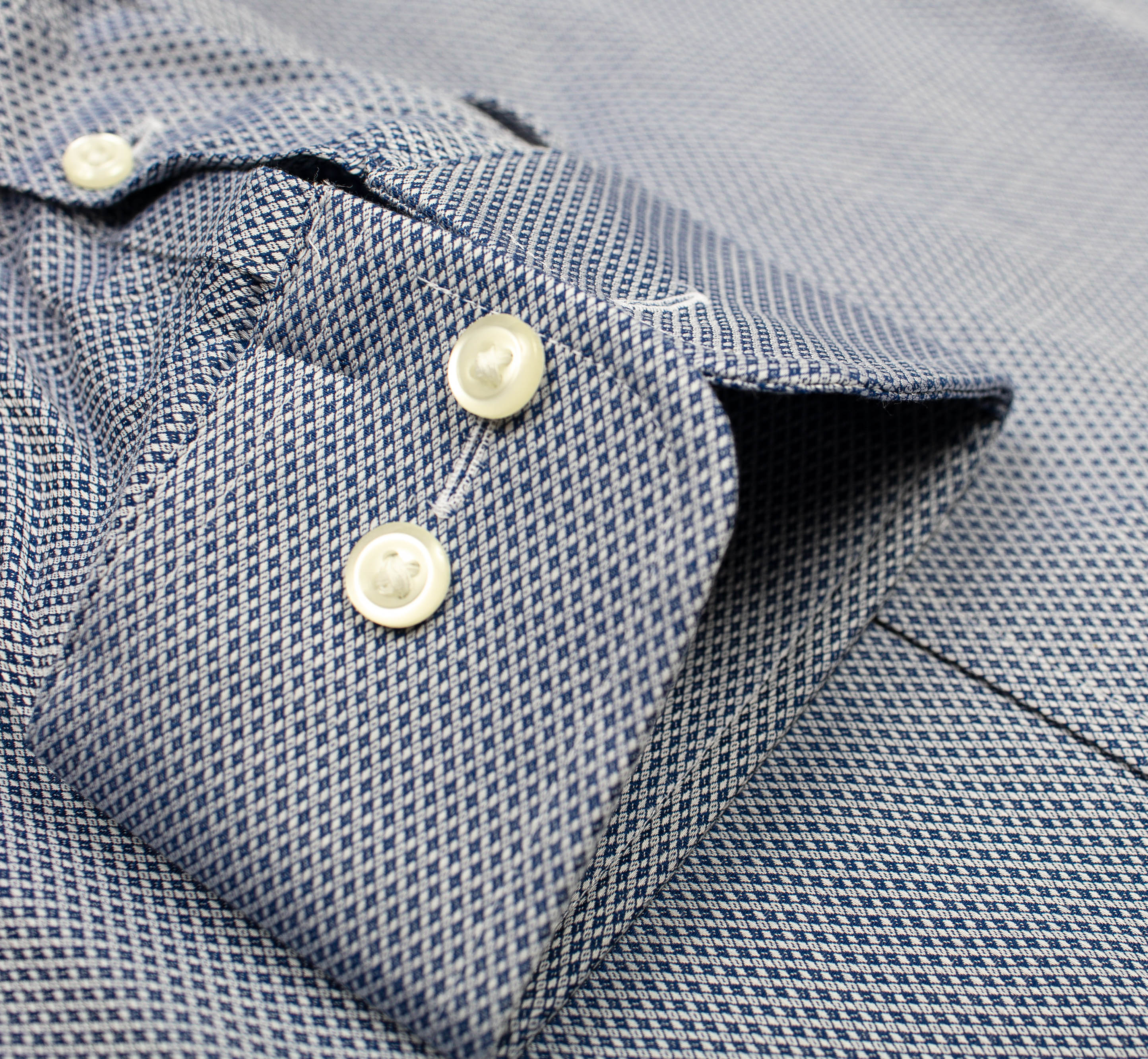 053 TF SC - Blue Diamond Dobby Tailored Fit Spread Collar