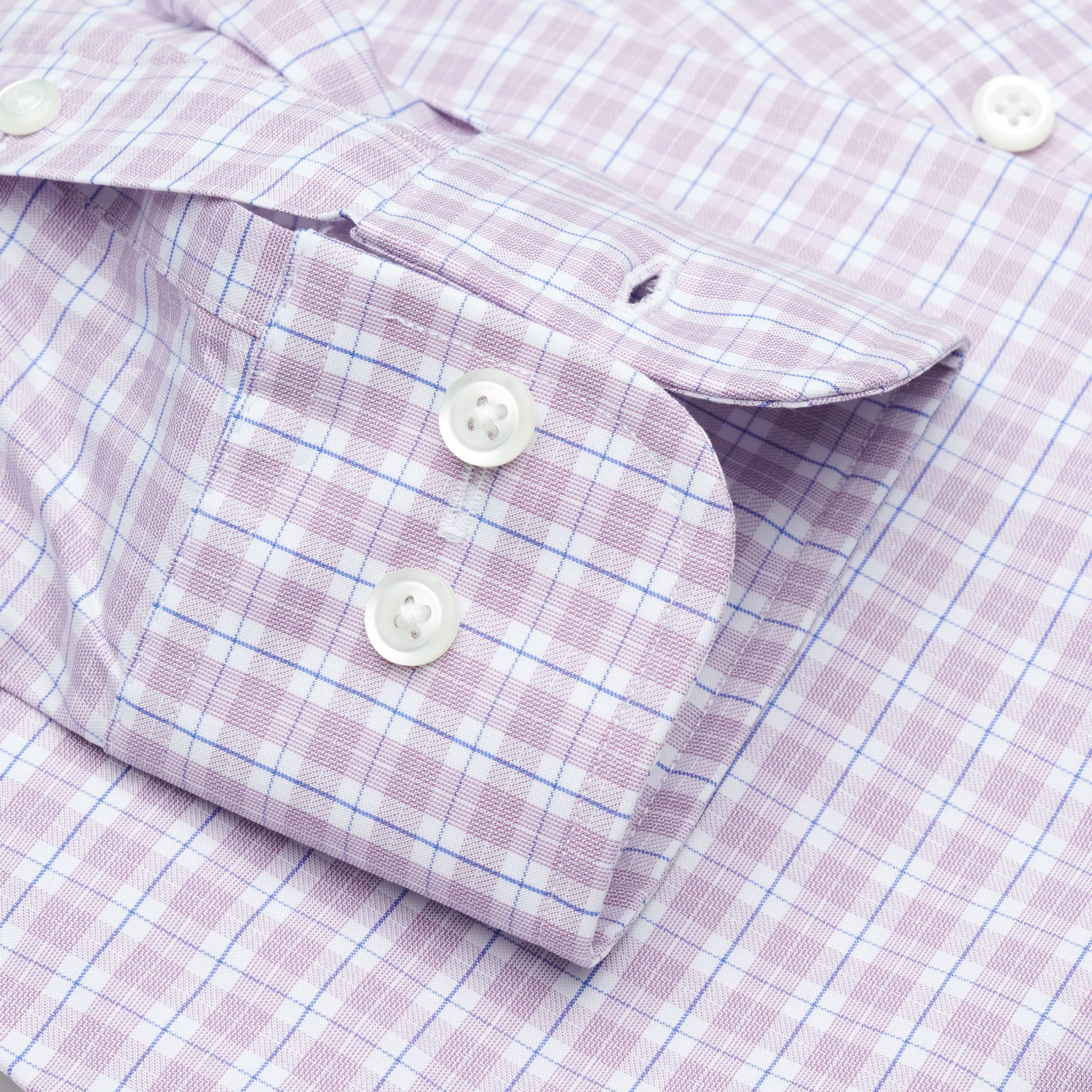 129 - Stretch Mauve & Blue Check BD Dress Shirt Best Dress Shirt 