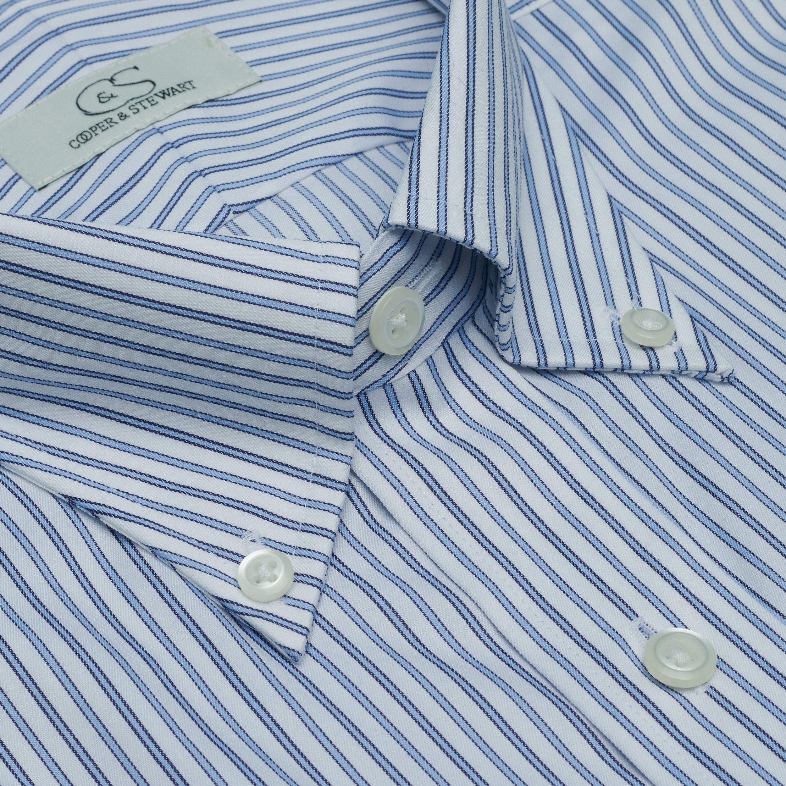071-White Ground Blue Best Dress Shirt 
