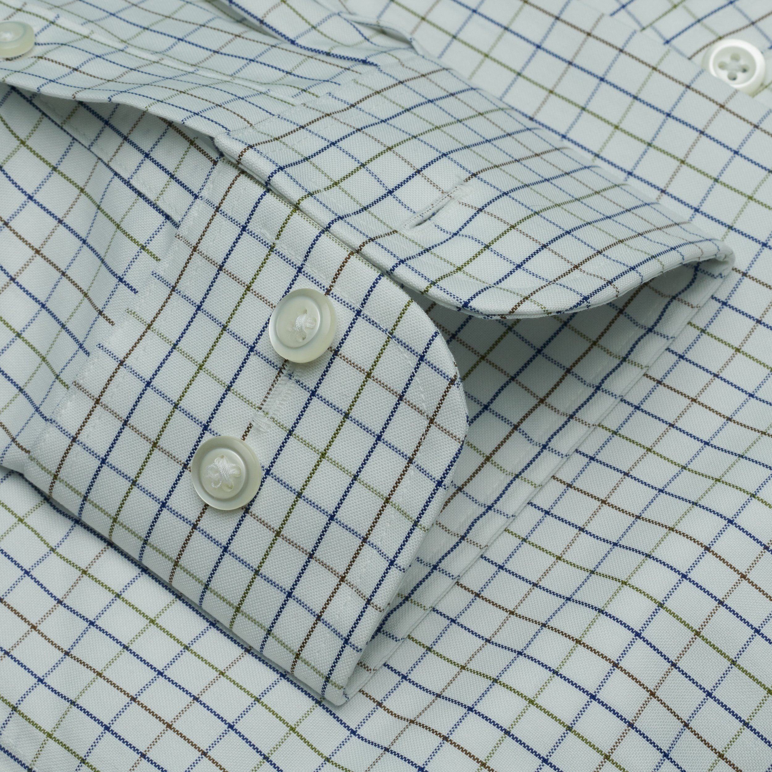 019-Multi-color Windowpane Button Down Shirt Best Dress Shirt 