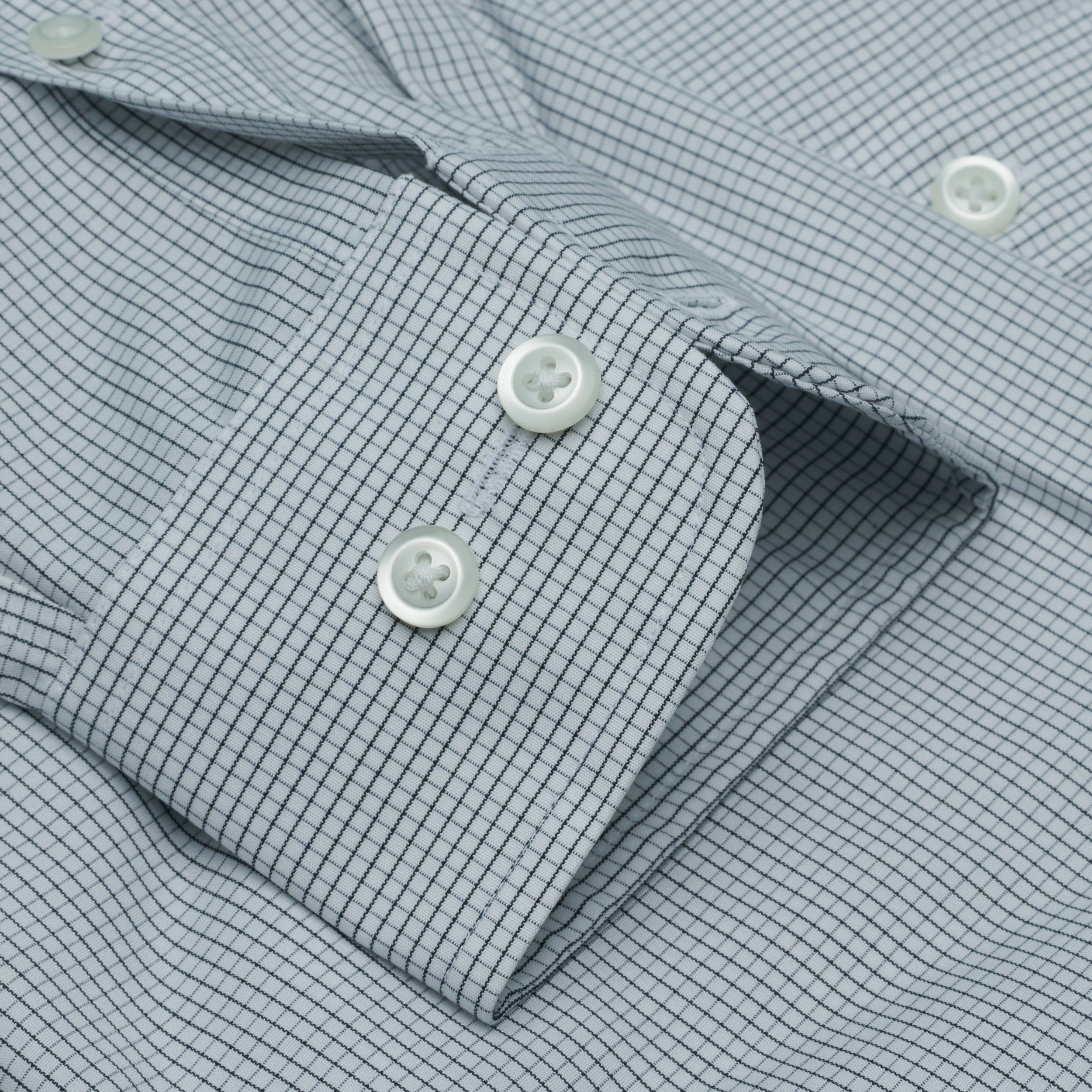 018-Graph Check Black-Spread Collar-Tailor Fit Best Dress Shirt 