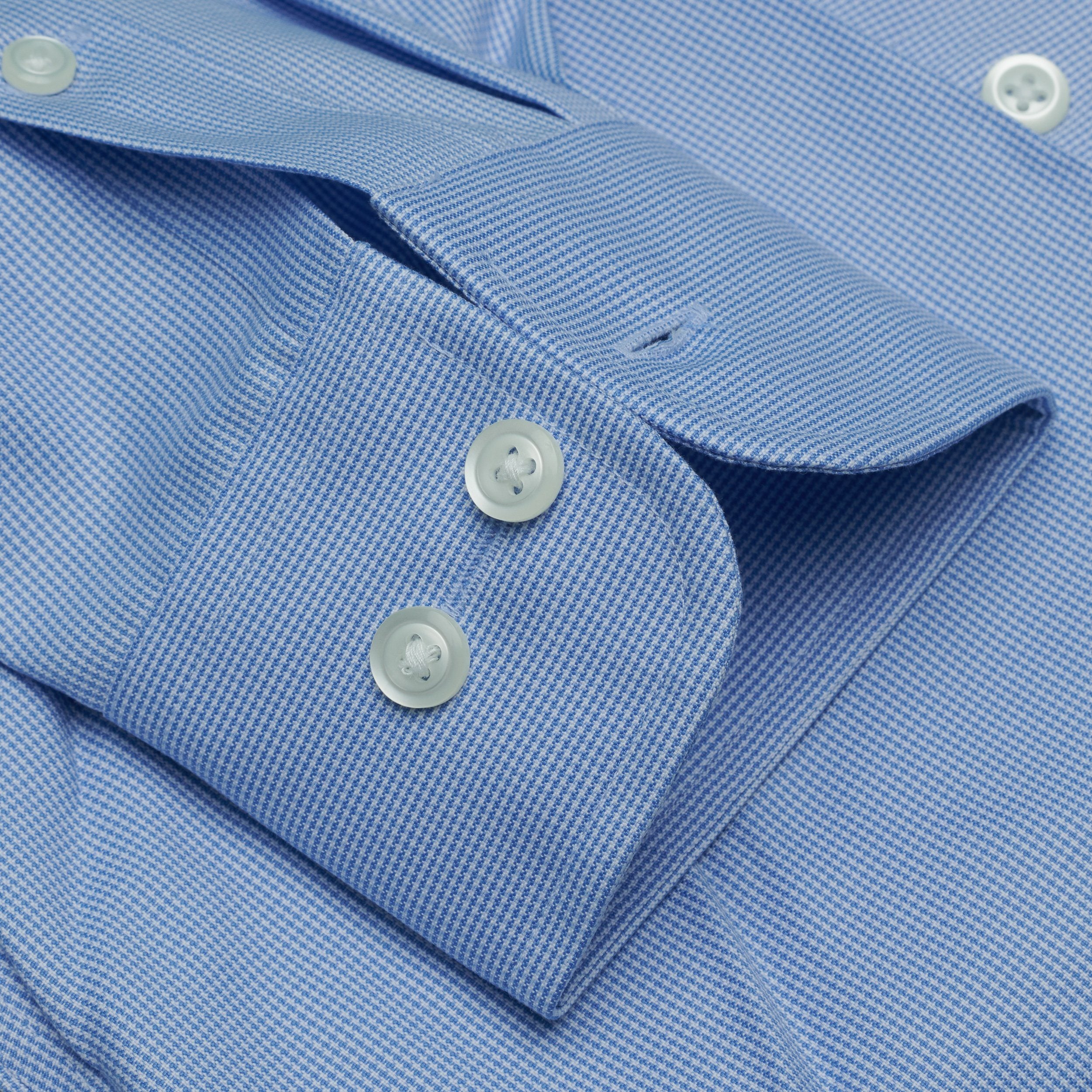 THE ABERDEEN - Blue Houndstooth BD Dress Shirt Best Dress Shirt 