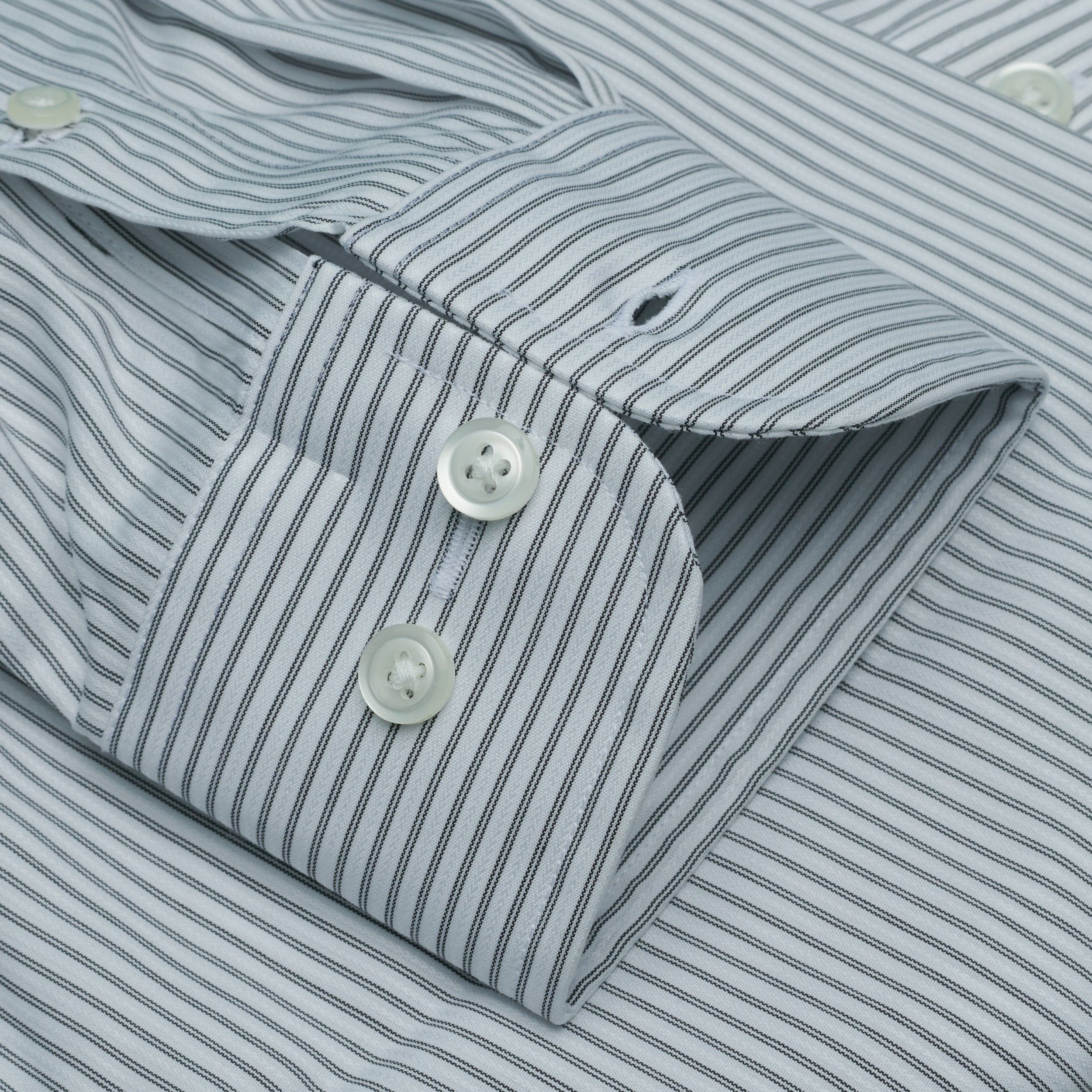 062-Black Satin Stripe-Spread Collar-Tailor Fit Best Dress Shirt 