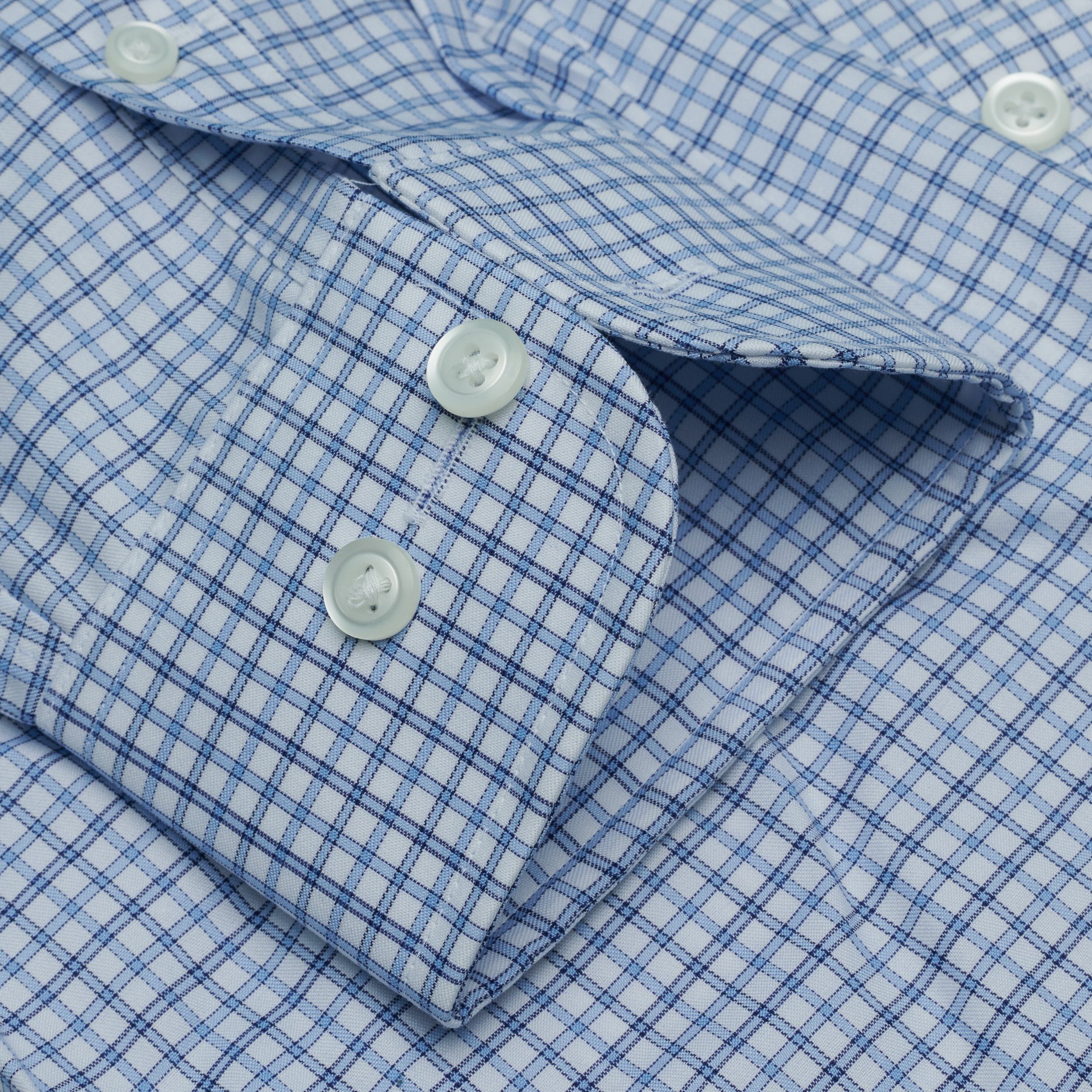 082-Blue/Navy Plaid Button Down Tailor Fit Best Dress Shirt 