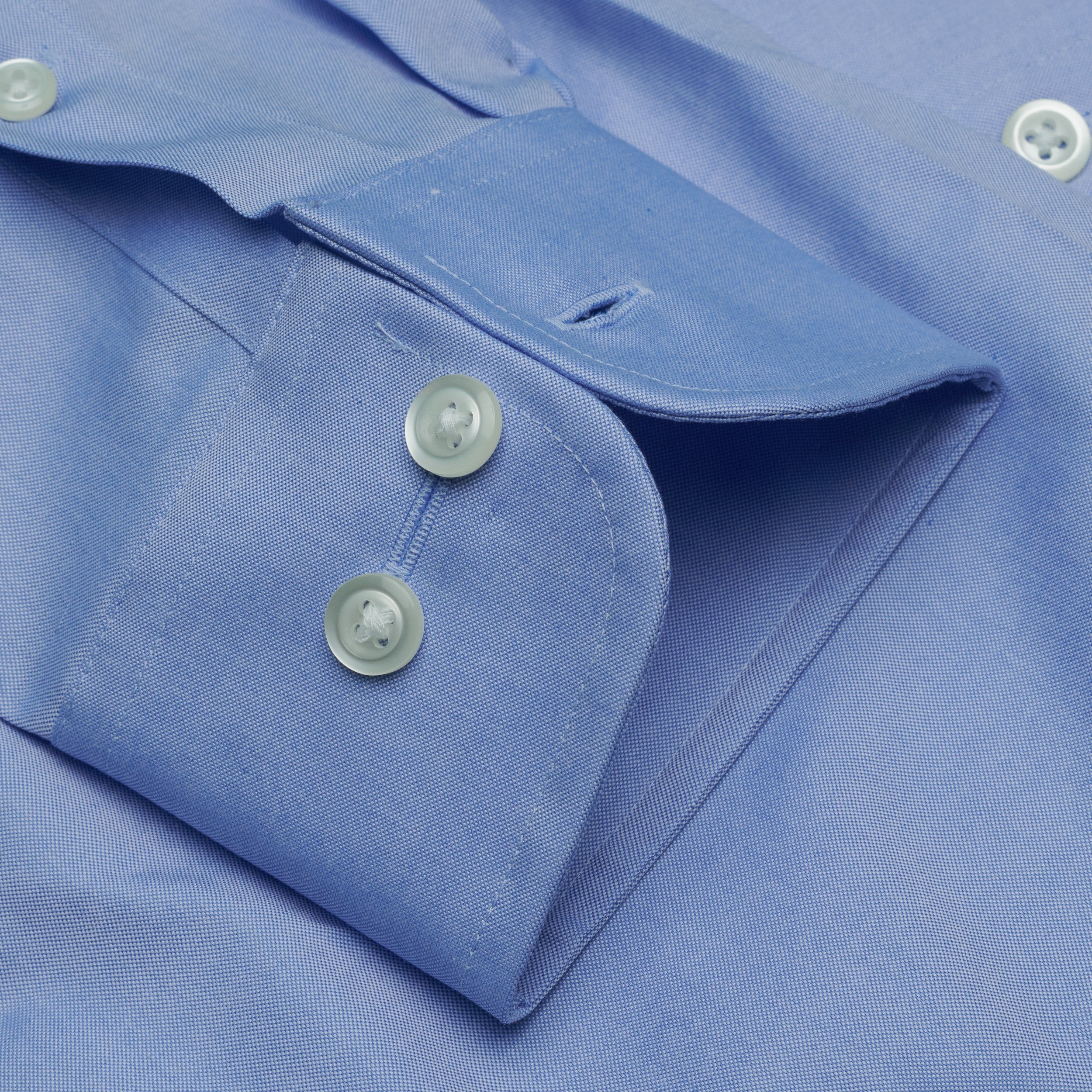000-Blue-Straight Collar-Tailor Fit Best Dress Shirt 