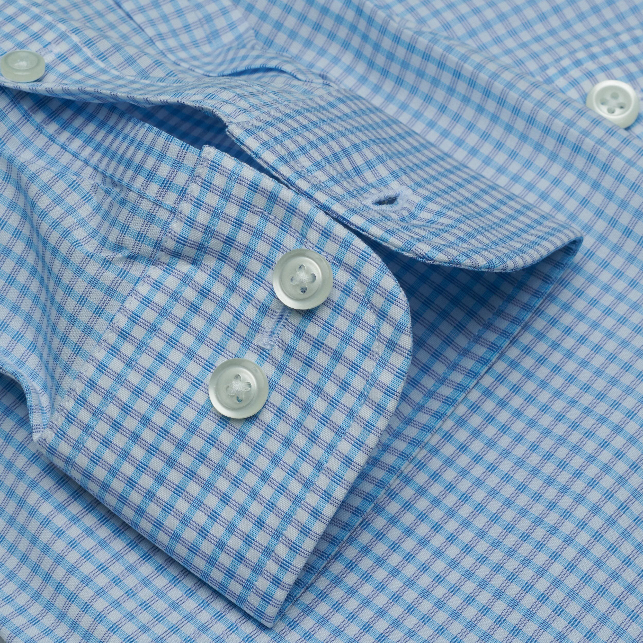 065 - Stretch Sm Gingham Chk SF Dress Shirt Cooper and Stewart 