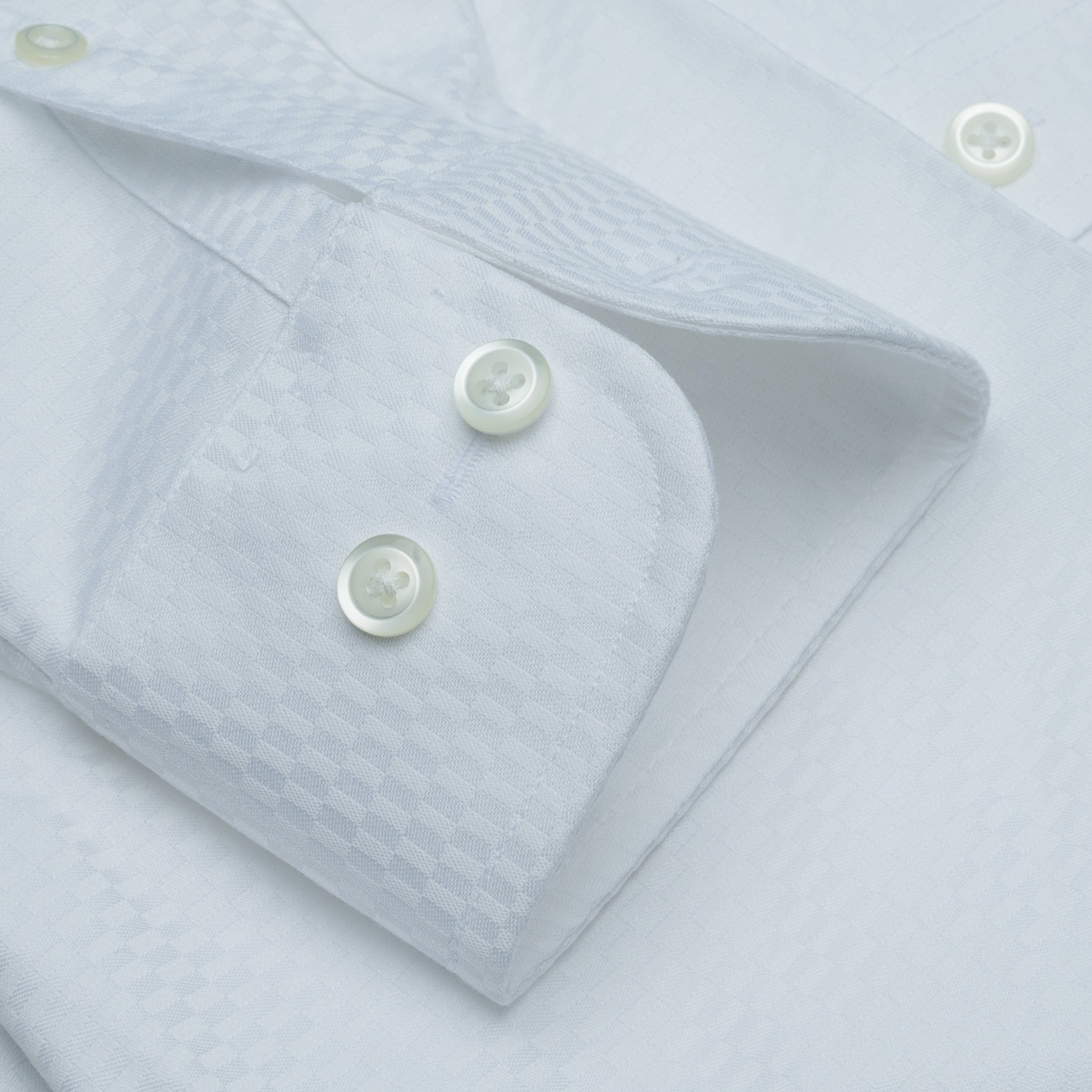 043 - White Tonal Check SC TF Dress Shirt Best Dress Shirt 