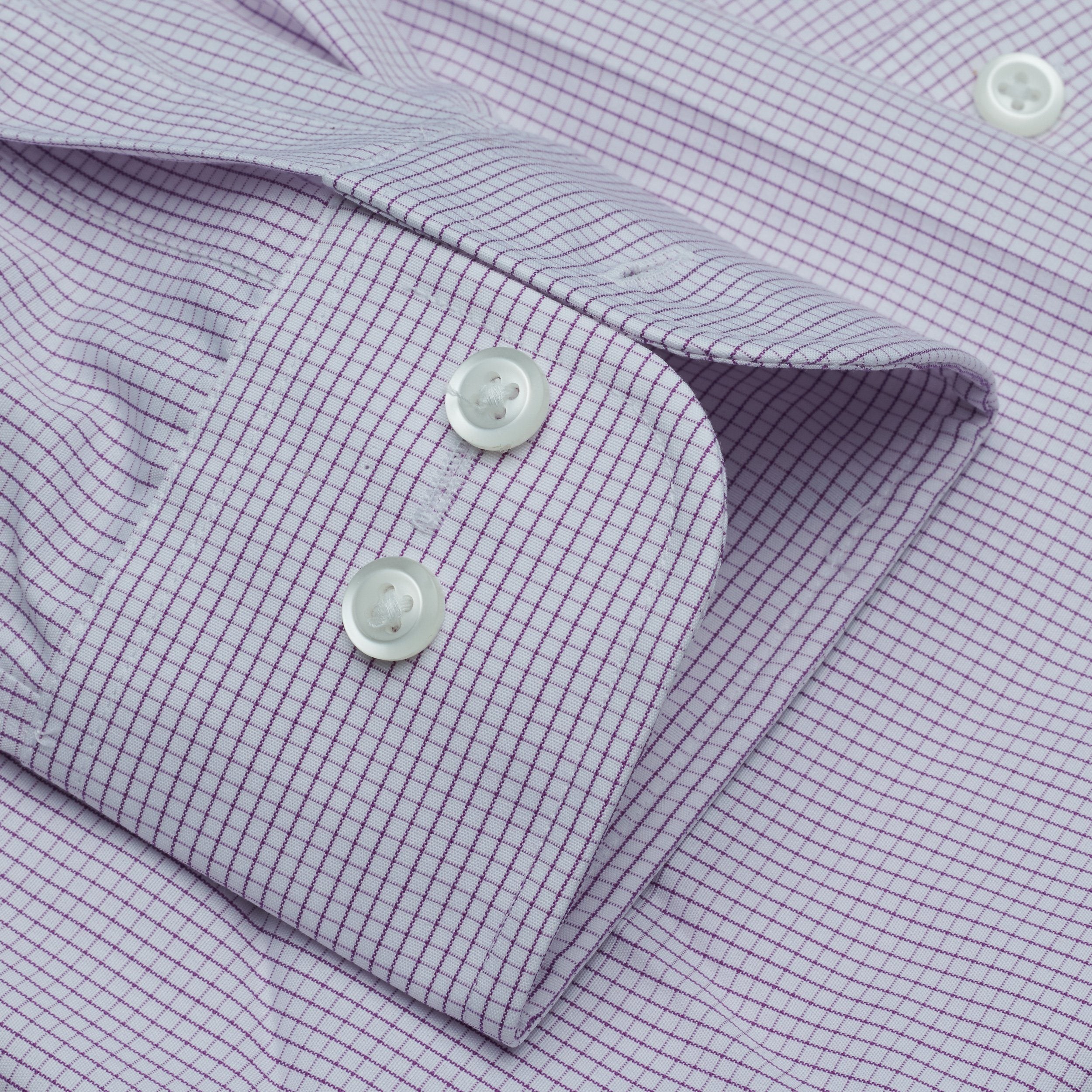 050 Graph Check-Berry-Spread Collar-Tailor Fit Best Dress Shirt 