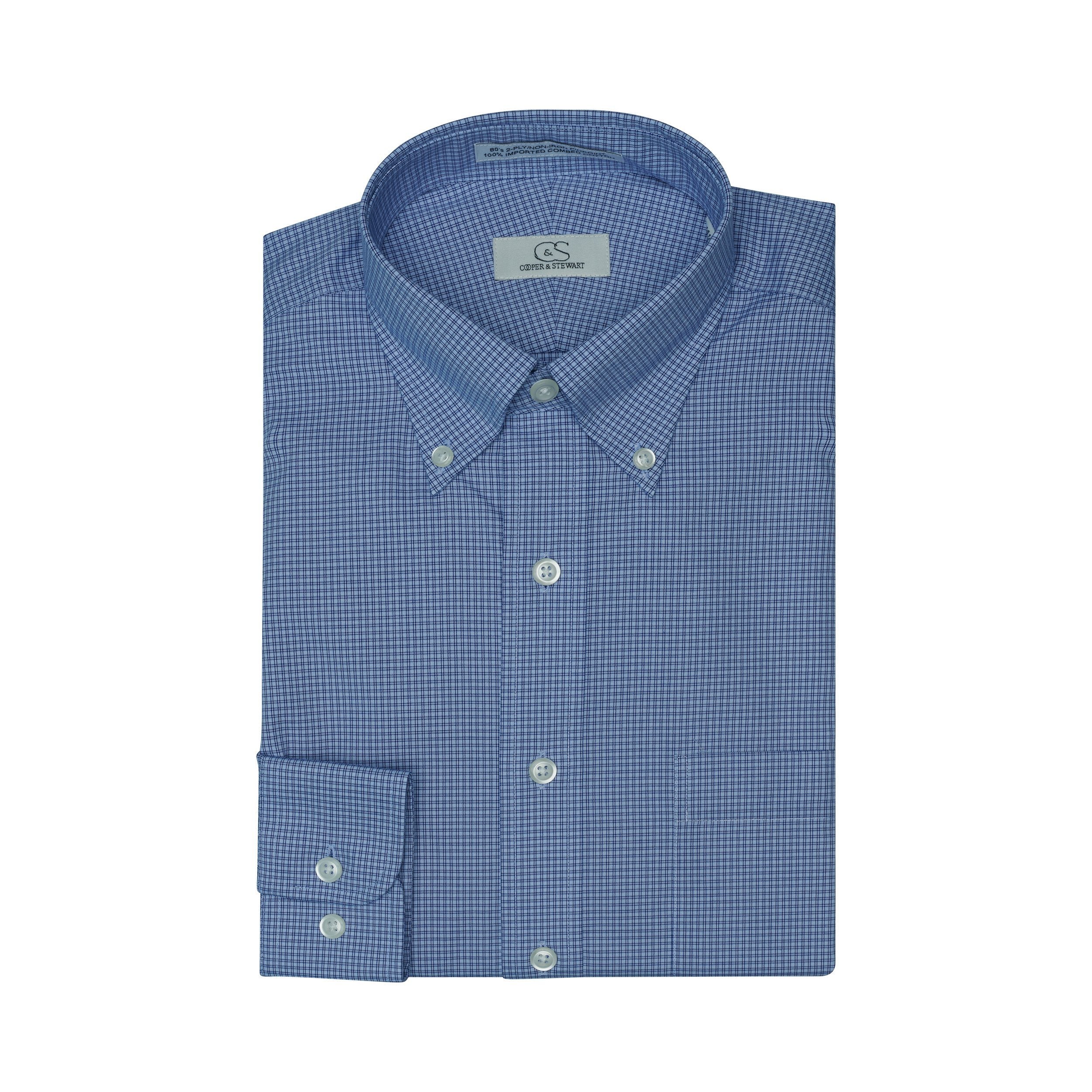 064 - Double Line Check w/Placket Stay BD TF Dress Shirt Best Dress Shirt 