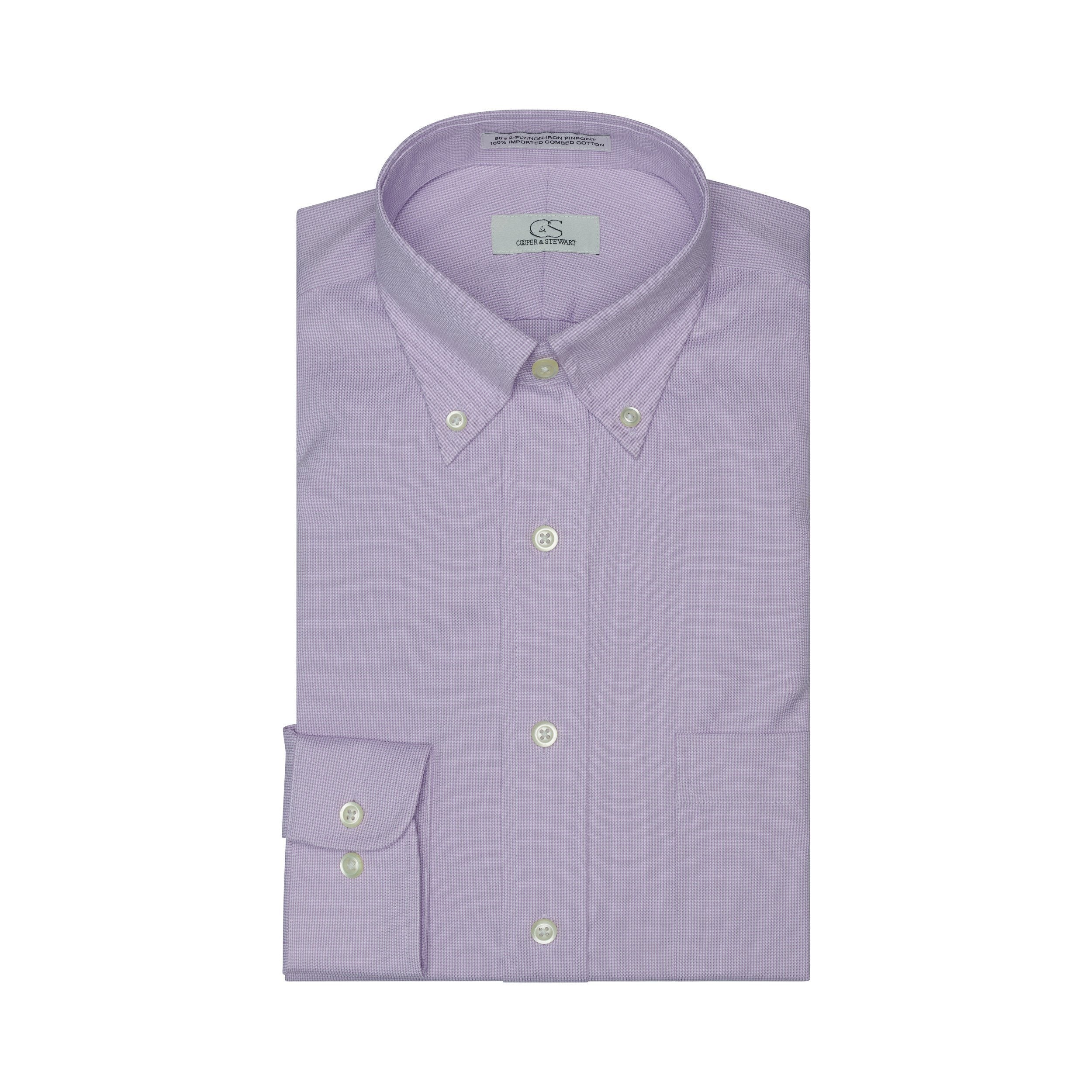 THE ABERDEEN - Lavender Houndstooth BD Dress Shirt Best Dress Shirt 