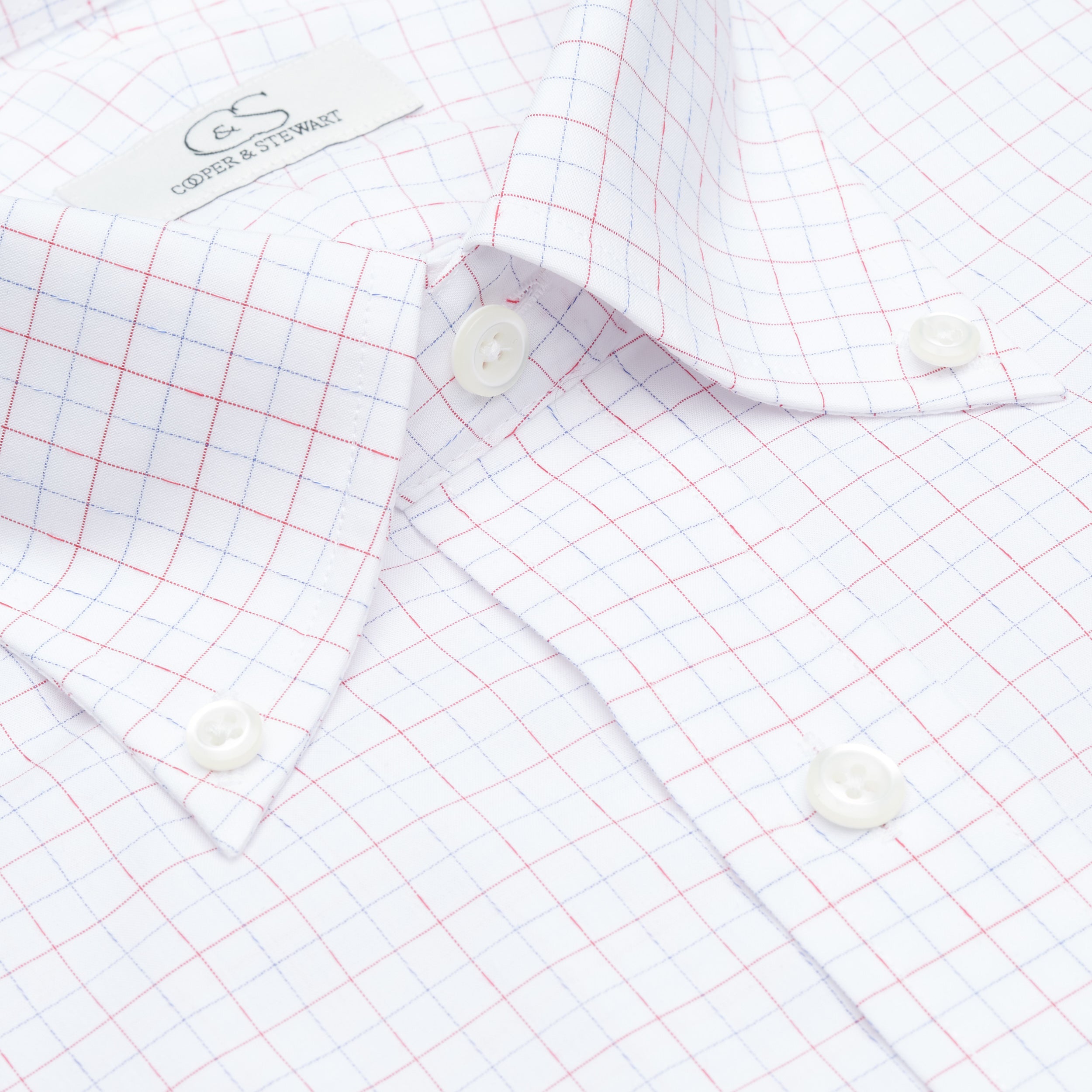 The Elkton-Jaspe Check With Coral-BD Best Dress Shirt 