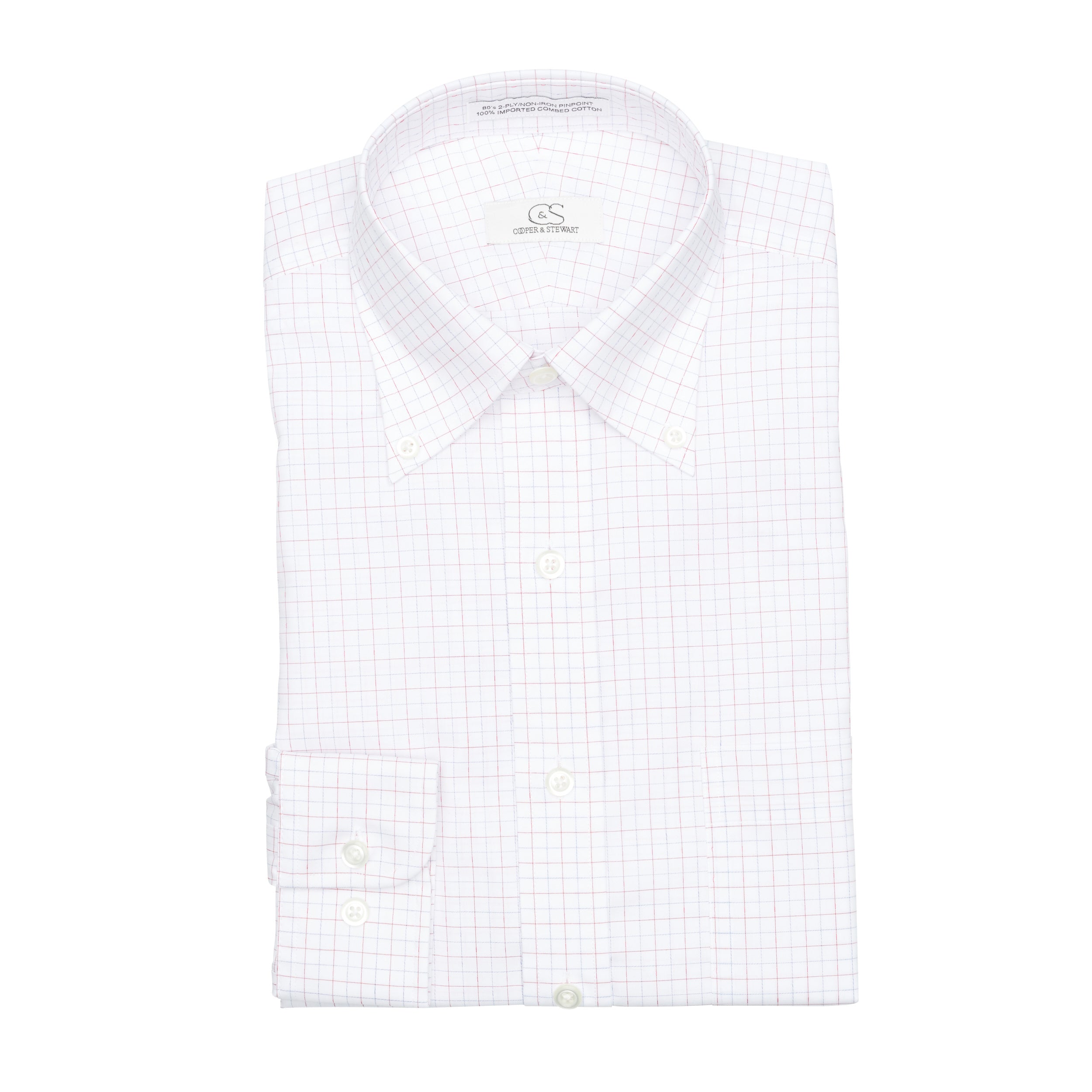The Elkton-Jaspe Check With Coral-BD Best Dress Shirt 